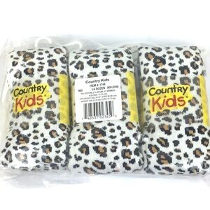 Country Kid Toddler Girls Animal Print Tights Lot of 3 pair Leopard 12-24 months